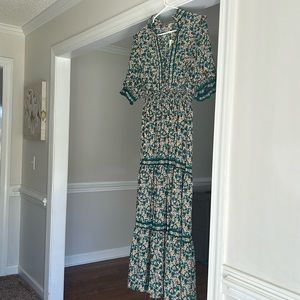 Mac Studio - size L dress - green flower - new with tags